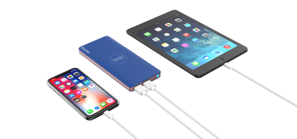 PowerUp Wireless Charging 8,000mAh Slim Dual USB Backup Battery