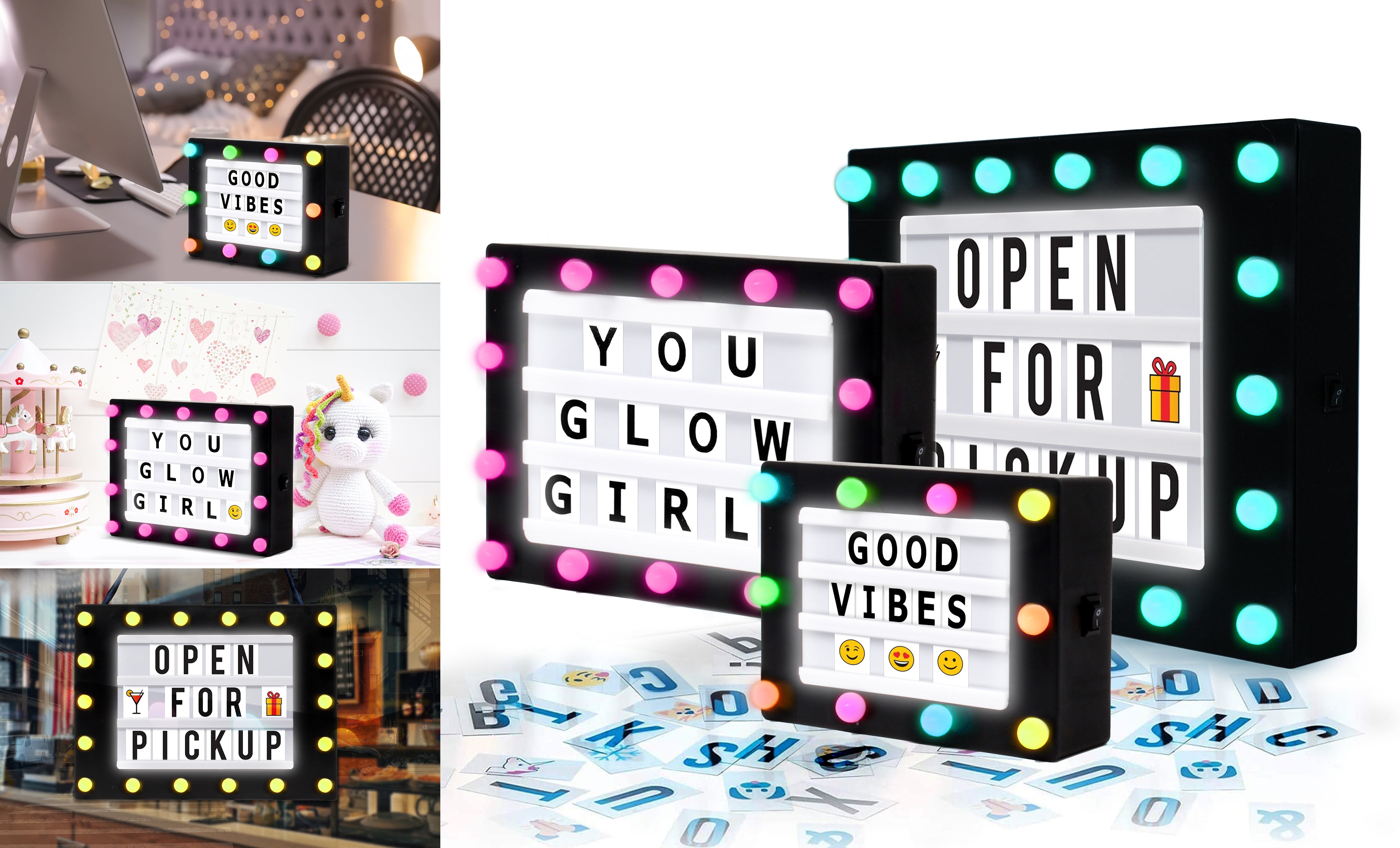 Hearth & Haven Hollywood LED Light-Up Message Lightbox – Aduro Products