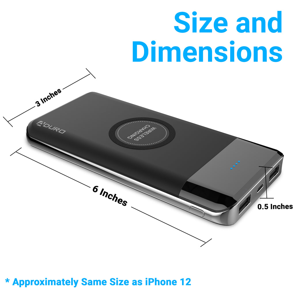 PowerUp Qi Wireless Charging 10,000mAh Dual USB Backup Battery