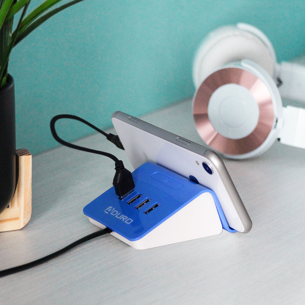 Aduro PowerUp 4 Port USB Charging Desktop Station & Stand for Multiple Devices