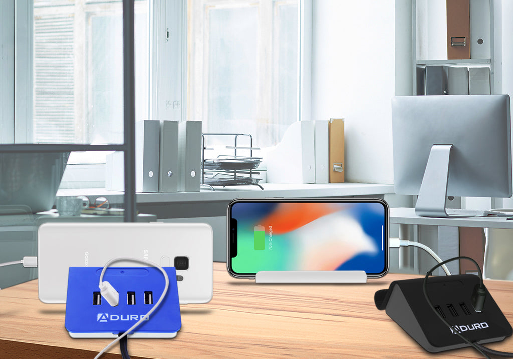 Aduro PowerUp 4 Port USB Charging Desktop Station & Stand for Multiple Devices