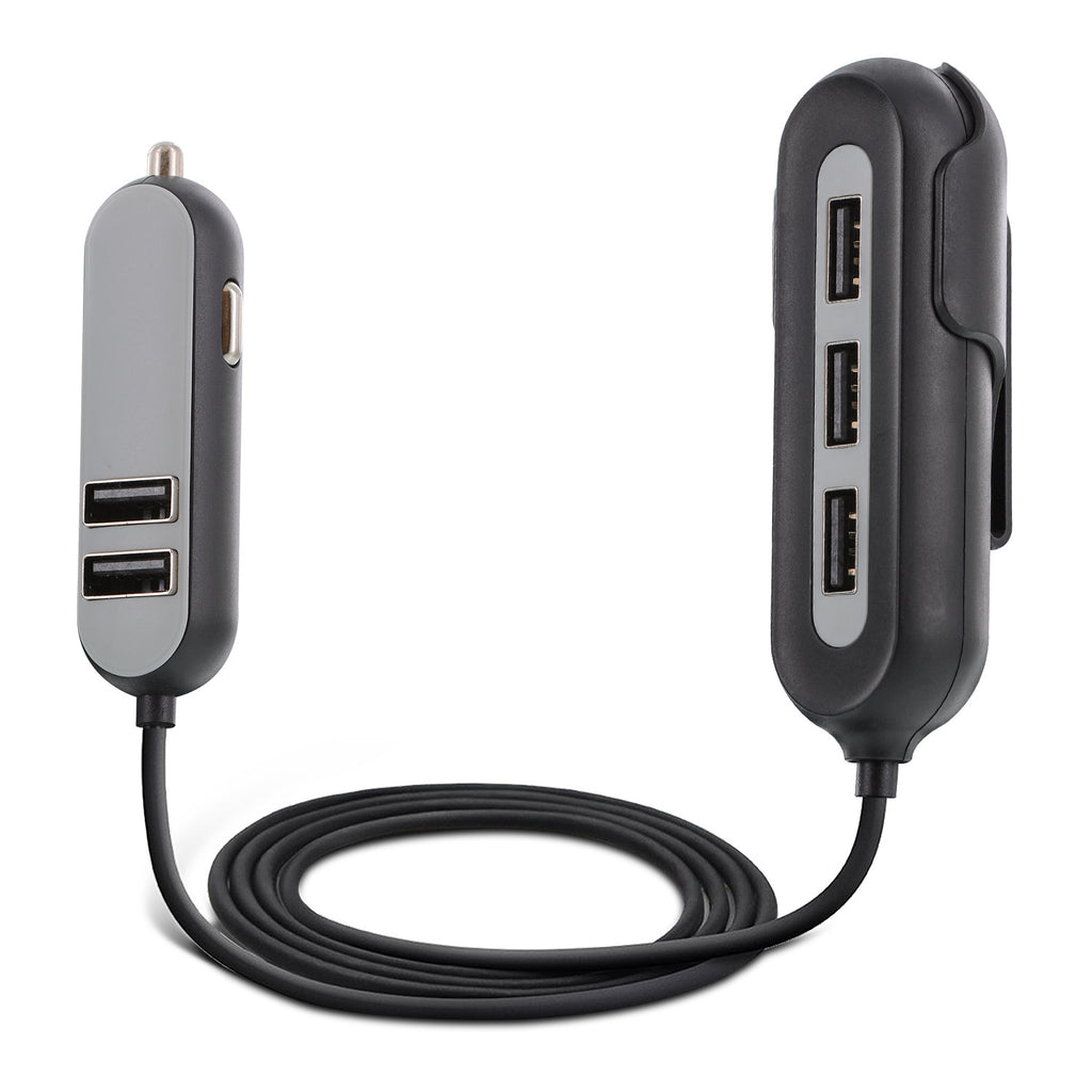PowerUp Passenger 5 Port USB Car Charger with Backseat Clip