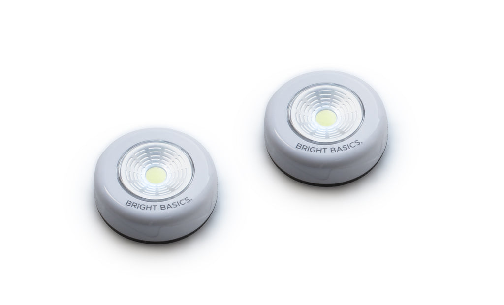 Bright Basics 2 Pack Ultra Thin Wireless LED Puck Lights