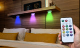 Bright Basics 3 Pack Color Changing Wireless LED Puck Lights w/ Remote Control