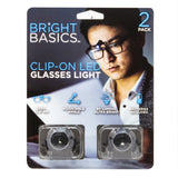 Bright Basics 2 Pack Universal Clip-On LED Glasses Light