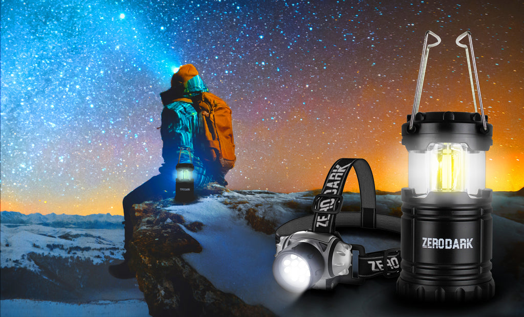 ZeroDark Headlamp + Lantern 2-Piece Flashlight Set, Head