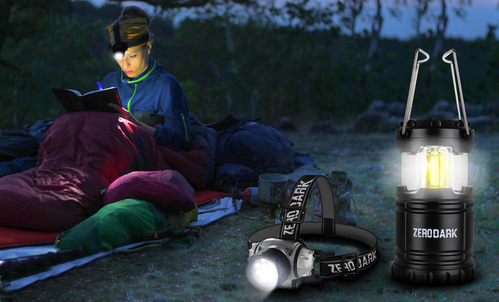 ZeroDark Headlamp + Lantern 2-Piece Flashlight Set, Head