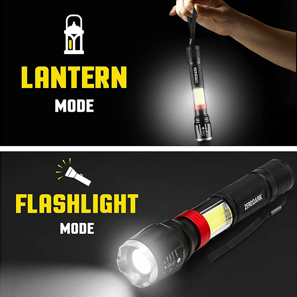 Zero Dark 2 in 1 Tactical Flashlight Emergency Soswork Light Compact 6 Mode  40x for sale online