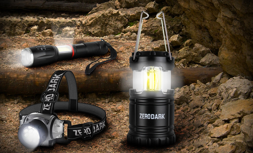 ZeroDark 3 Pc Tactical Set with Flashlight, Lantern, & Headlamp