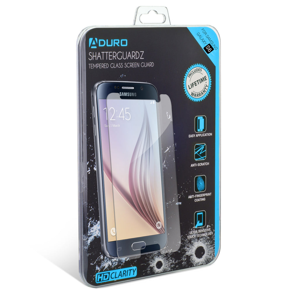 SHATTERGUARDZ Tempered Glass Screen Protector: Galaxy S6