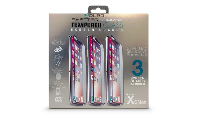 ShatterGuardz Tempered Glass Screen Protectors for iPhones 3 Pack