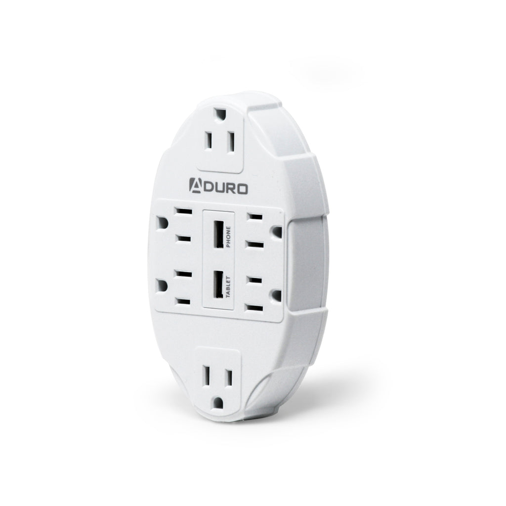 Aduro Surge Multi Charging Station with 6 Outlets & Dual USB Ports