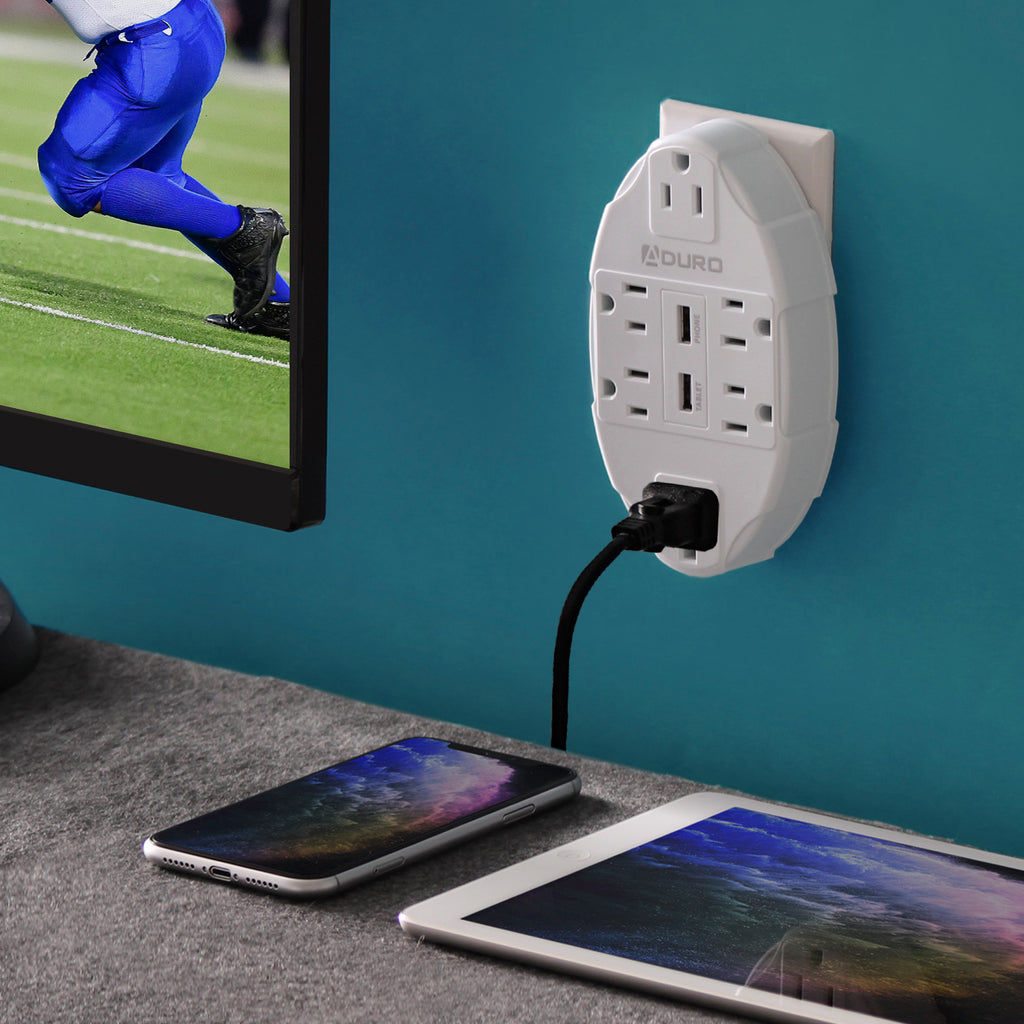 Aduro Surge Multi Charging Station with 6 Outlets & Dual USB Ports