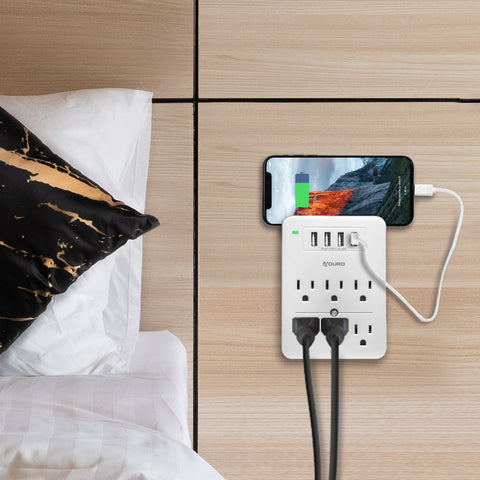 Surge Shelf Series Multi-Charging Station Surge Protector with 6 Outlets & 3 USB Ports