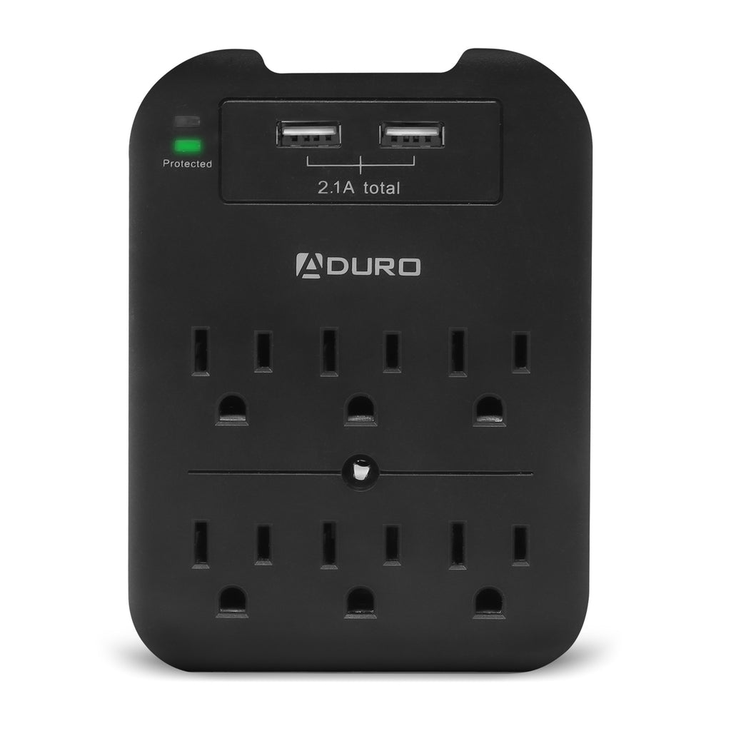 Aduro Surge Multi Station w/ 6 Outlets & Dual USB Ports & Phone Holder