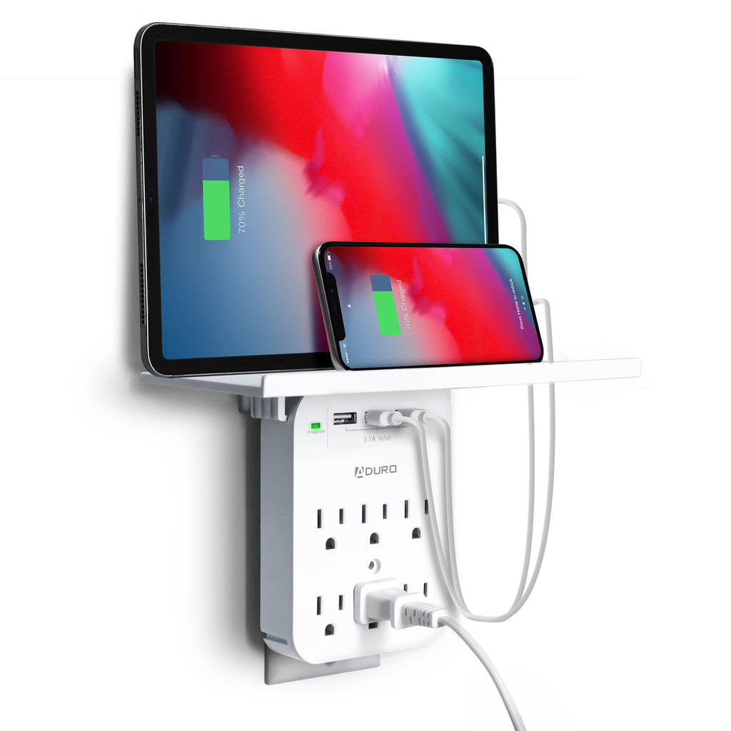 Aduro Surge Shelf Series Multi-Charging Station Surge Protector with 6 Outlets & 3 USB Ports