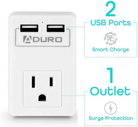 Surge Mini Travel Single Outlet Dual USB Surge Protector