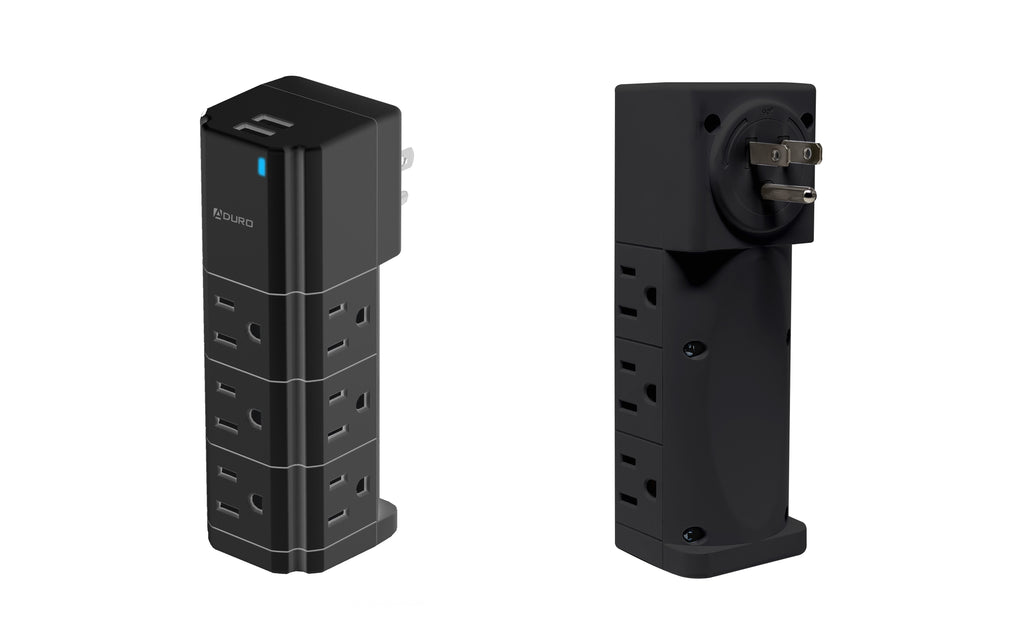 Aduro Surge Swivel Wall Charging Tower w/ 9 Outlets & Dual USB Ports
