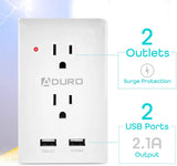 Aduro Surge Multi Charging Station with 2 Outlets & Dual USB Ports