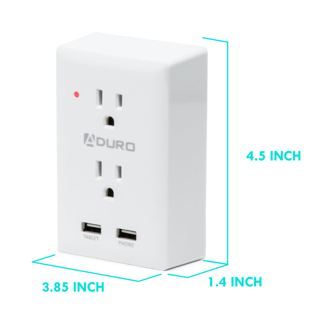 Aduro Surge Multi Charging Station with 2 Outlets & Dual USB Ports