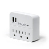 Aduro Surge Multi Charging Station with 3 Outlets & Dual USB Ports white