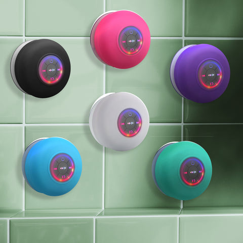 059-LED Color Changing Wireless Shower Speaker Black
