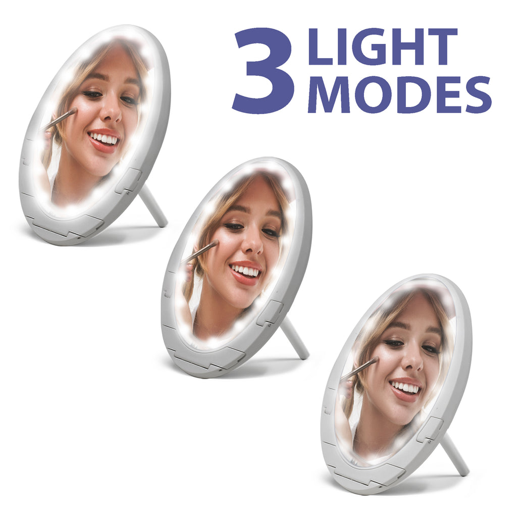 Tech Theory Portable LED Vanity Mirror with Qi Wireless Charging