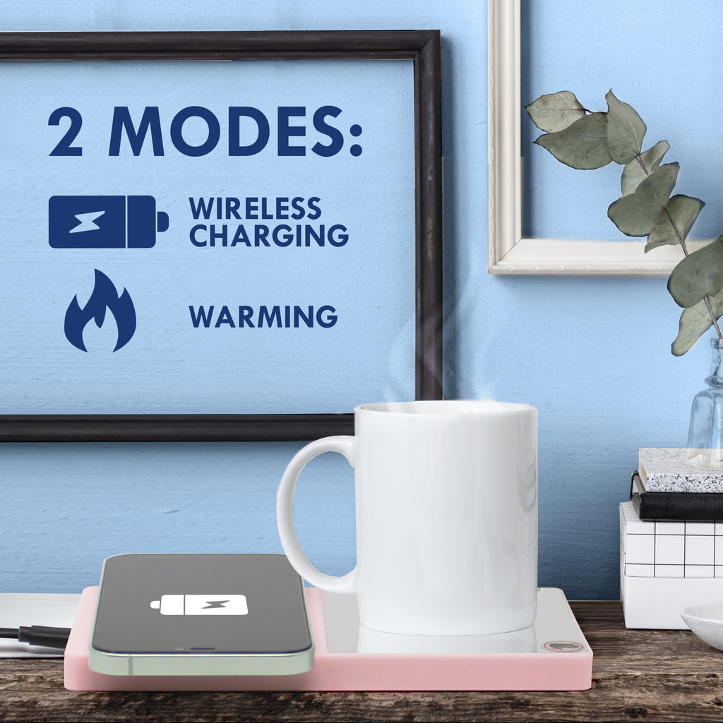 The Connected Shop Mug Warmer Wireless Charger - Cup Warmer, Mug Temperature Warmer, Wireless Charger Black