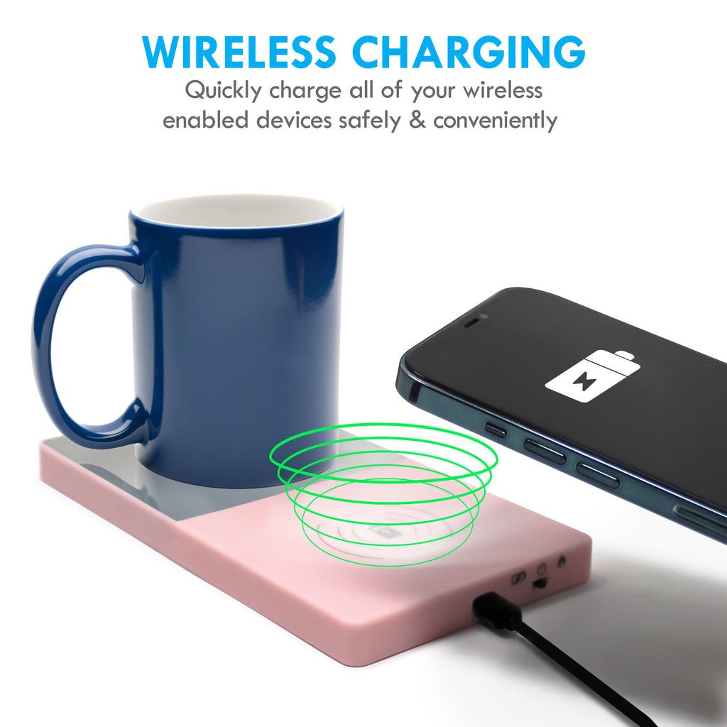 Improvements 2-in-1 Mug with Warmer and Phone Wireless Charger