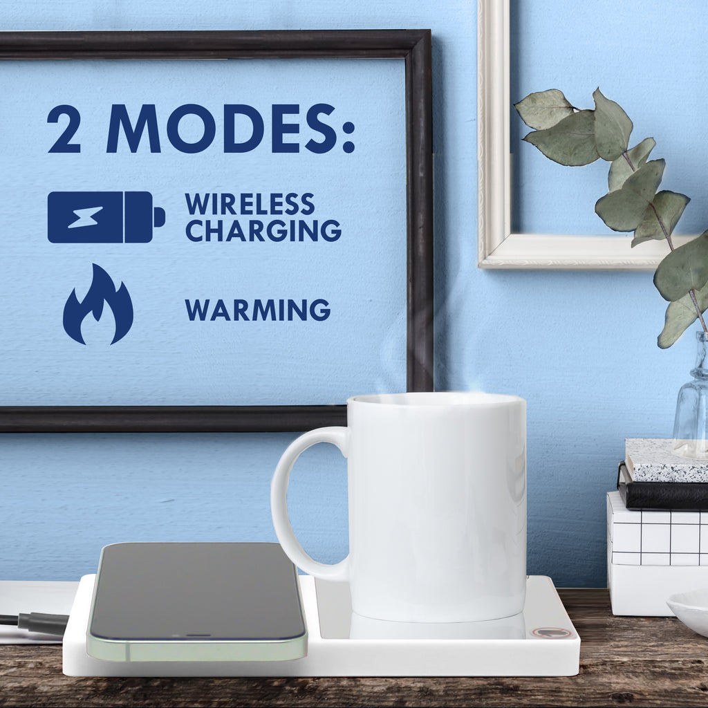 Coffee Mug Warmer, 2 in 1 Mug Warmer Set with Wireless Charger