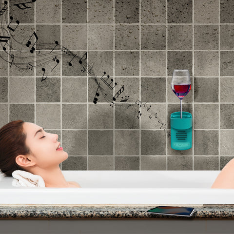 Aduro Wireless Shower Speaker with Cup Holder & Phone Mount