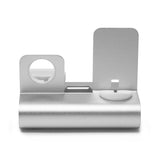 130-3 in 1 Charging Stand for iPhone, Airpods, & Apple Watch Silver