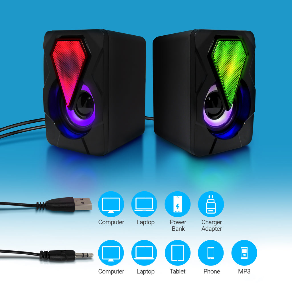 Tech Theory Glow Light-Up Color Changing Computer Speakers