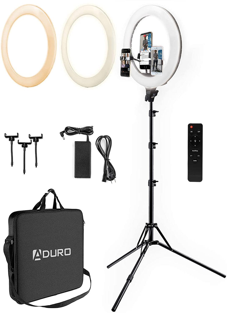 Aduro U-Stream Executive Home Streaming Studio Kit with 18" Ring Light & Tripod