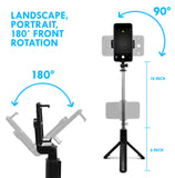 Aduro U-Stream Mini Selfie Stick Tripod w/ Wireless Remote