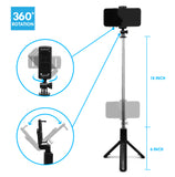 Aduro U-Stream Mini Selfie Stick Tripod w/ Wireless Remote