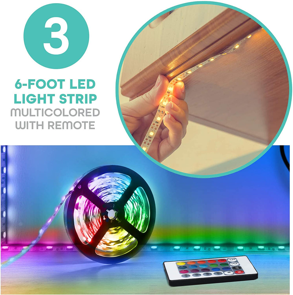 U-Stream Selfie Studio Gift Set w/ 6” Ring Light Stand, Selfie Clip Light & 6 Ft LED Light Strip