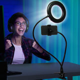 U-Stream Selfie Studio Gift Set w/ 6” Ring Light Stand, Selfie Clip Light & 6 Ft LED Light Strip