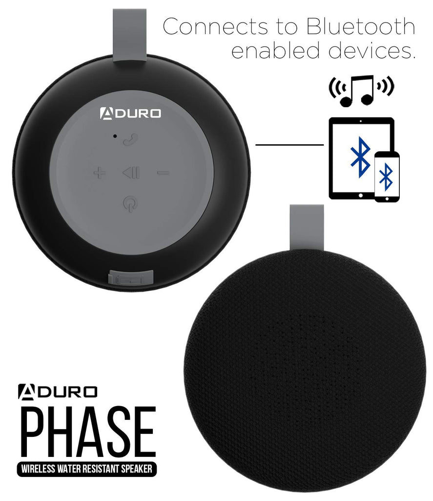 Phase Wireless Speaker Water Resistant for Outdoor and Travel Black