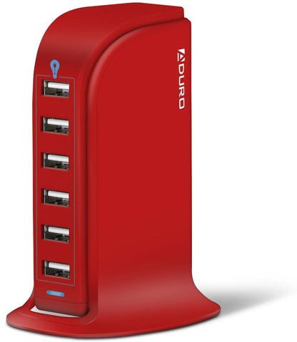 235-6 Port Hub USB Charging Station Red