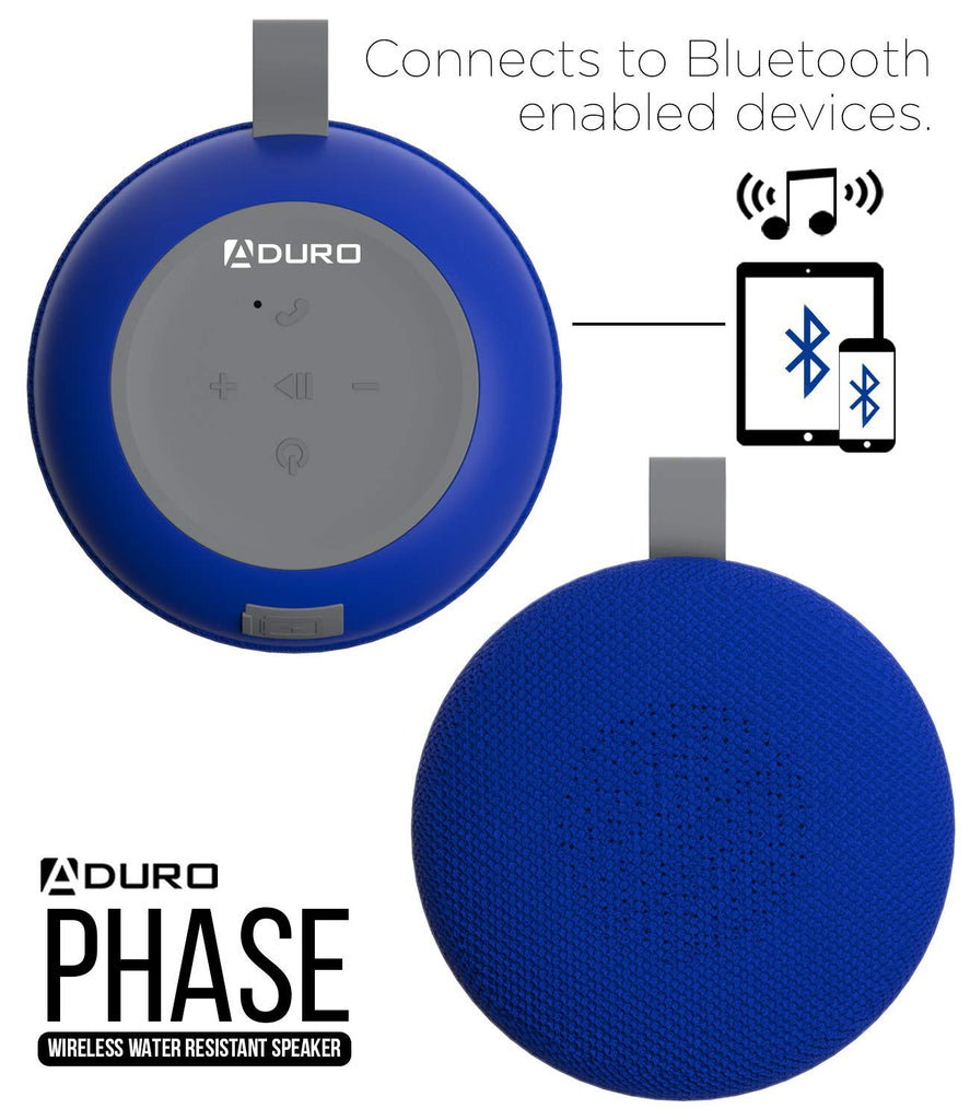 Phase Wireless Speaker Water Resistant for Outdoor and Travel Blue