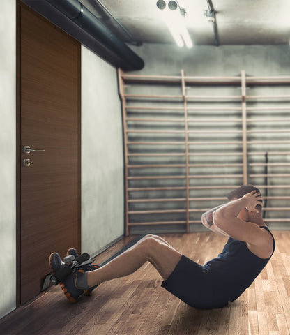 Doorway Sit-Up Exercise Bar, Adjustable Reinforced Steel with Padded Ankle Bar